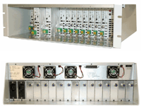 3RU Chassis and Power Supply with LP-DC-212-2434 Downconverter and Receiver Modules
